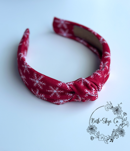 CHRISTMAS PRINT KNOTTED HEADBANDS