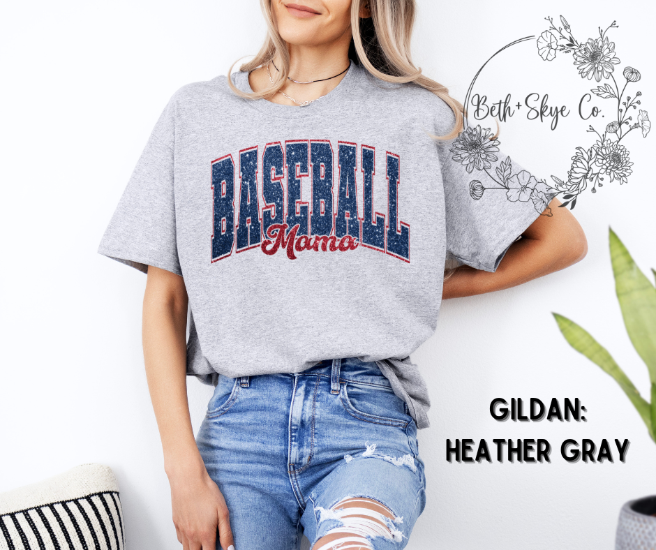 VARSITY BASEBALL MAMA- GLITTER INSPIRED