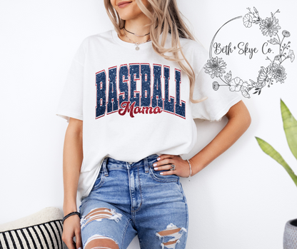 VARSITY BASEBALL MAMA- GLITTER INSPIRED