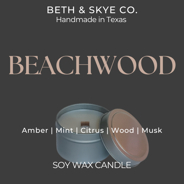 BEACHWOOD- WOOD WICK- 4 OZ SILVER TIN- RTS