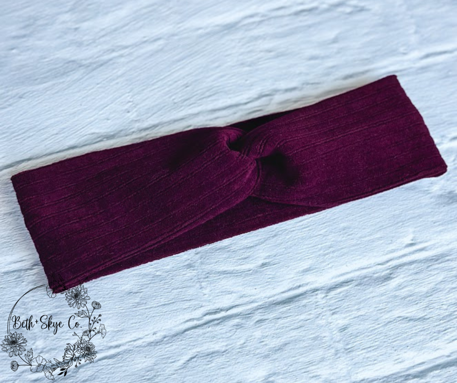 VELVET CORDUROY TWISTED HEADWRAP (ADULT)- 3 COLOR OPTIONS