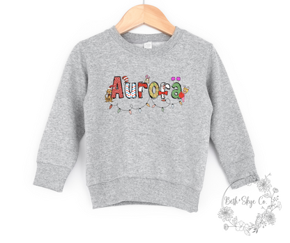 CUSTOM TODDLER CHRISTMAS NAME SWEATSHIRT