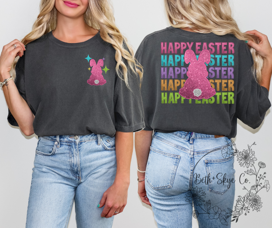 HAPPY EASTER FAUX GLITTER