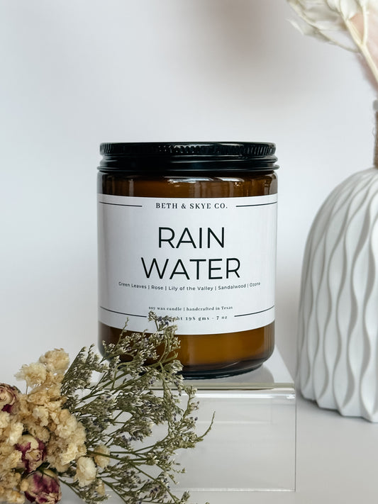 RAIN WATER- CANDLES + WAX MELTS