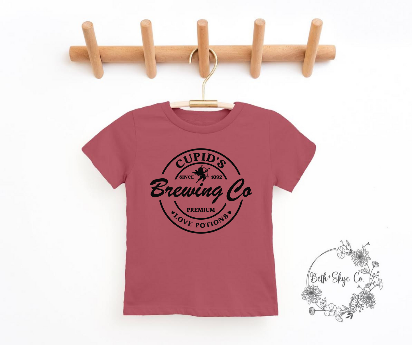 TODDLER CUPID'S BREWING (BLACK FONT) TEE