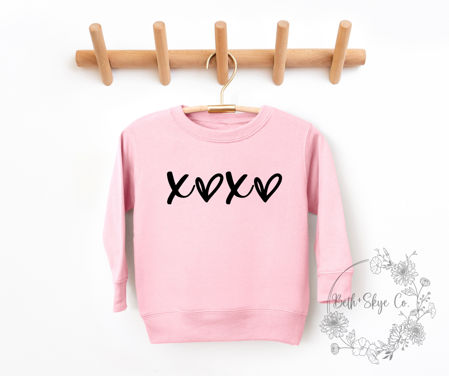 XOXO (BLACK FONT)- TODDLER SWEATSHIRT