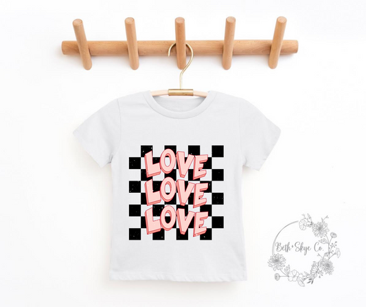 TODDLER CHECKERED LOVE TEE