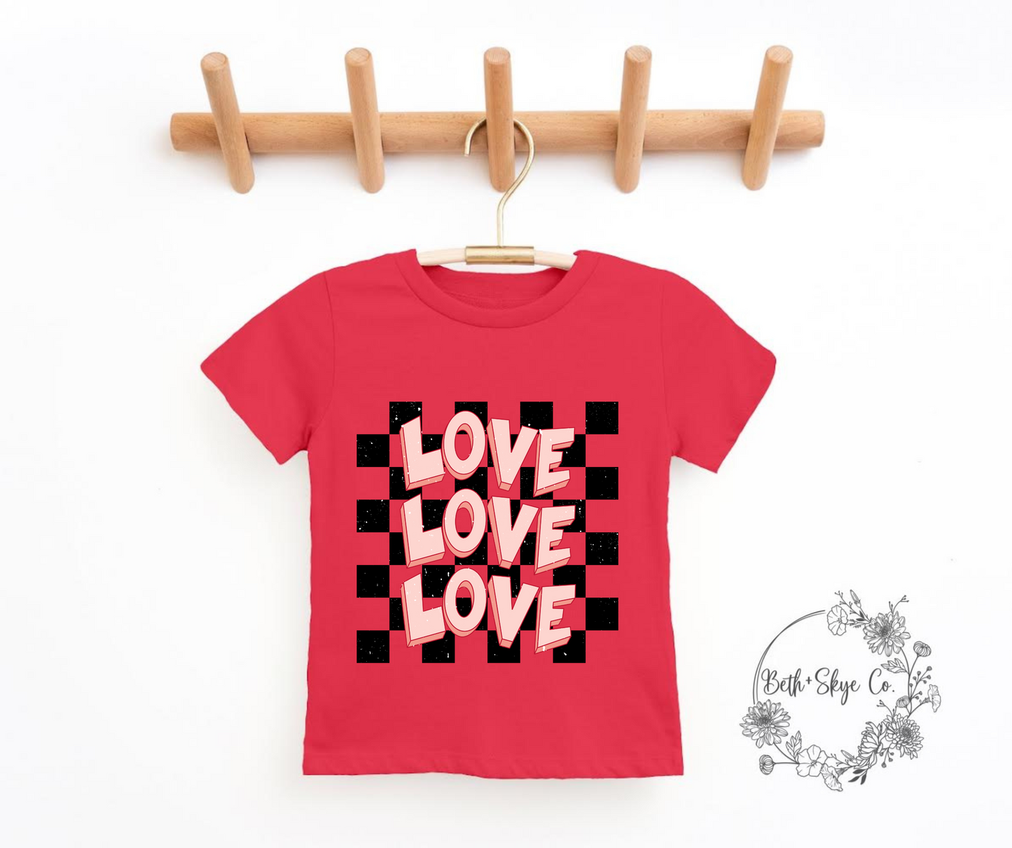 TODDLER CHECKERED LOVE TEE