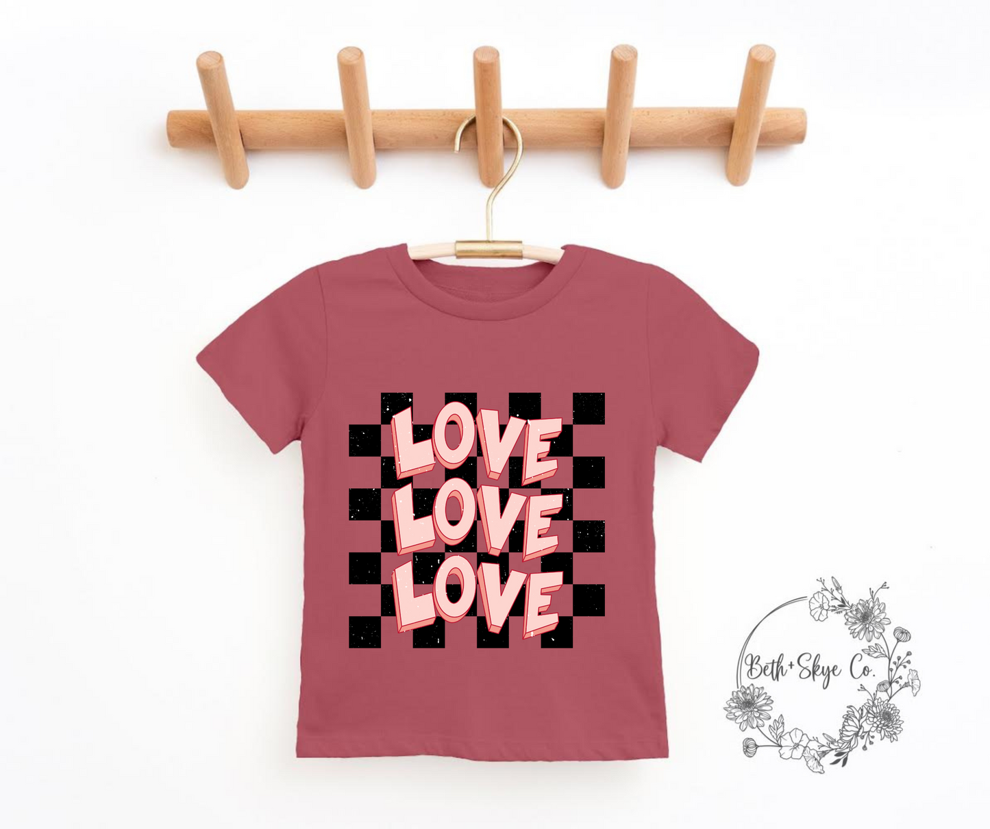 TODDLER CHECKERED LOVE TEE