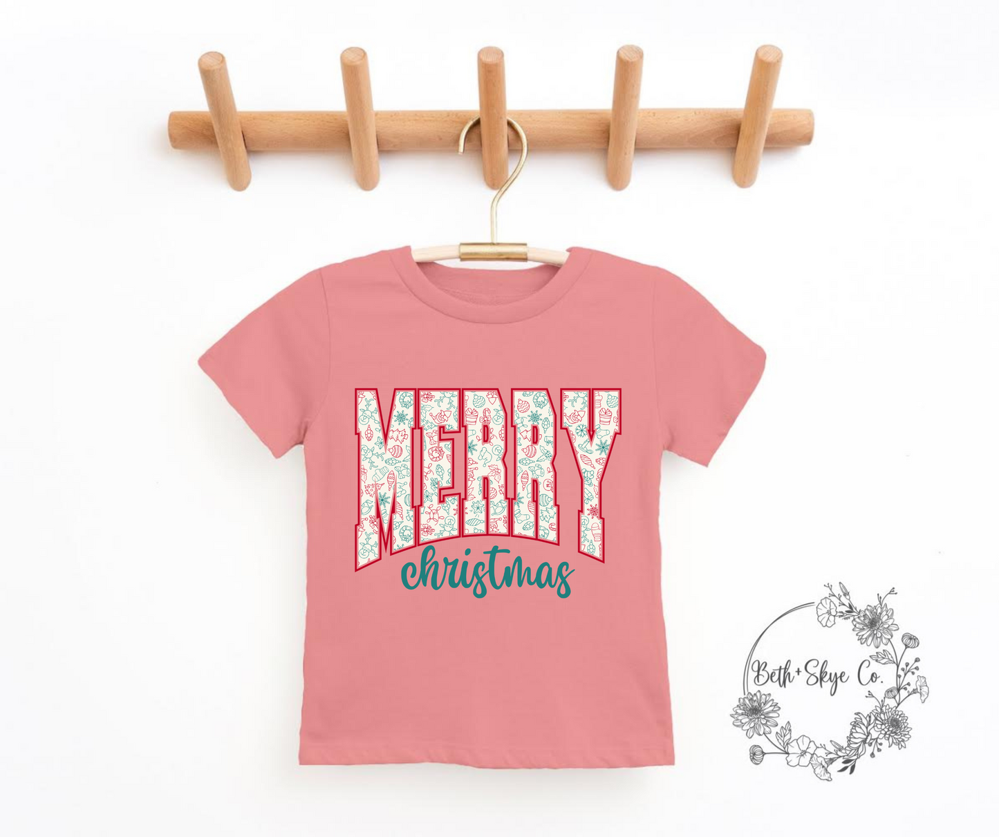 TODDLER MERRY CHRISTMAS (GREEN FONT) TEE