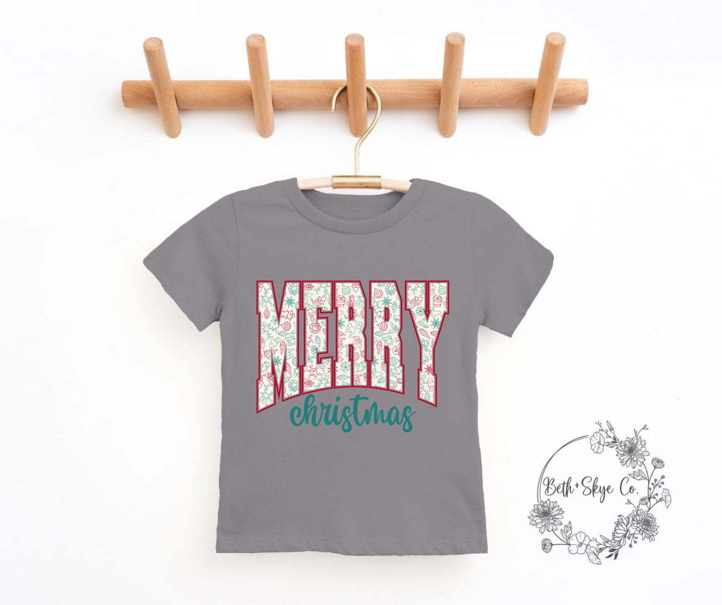 TODDLER MERRY CHRISTMAS (GREEN FONT) TEE