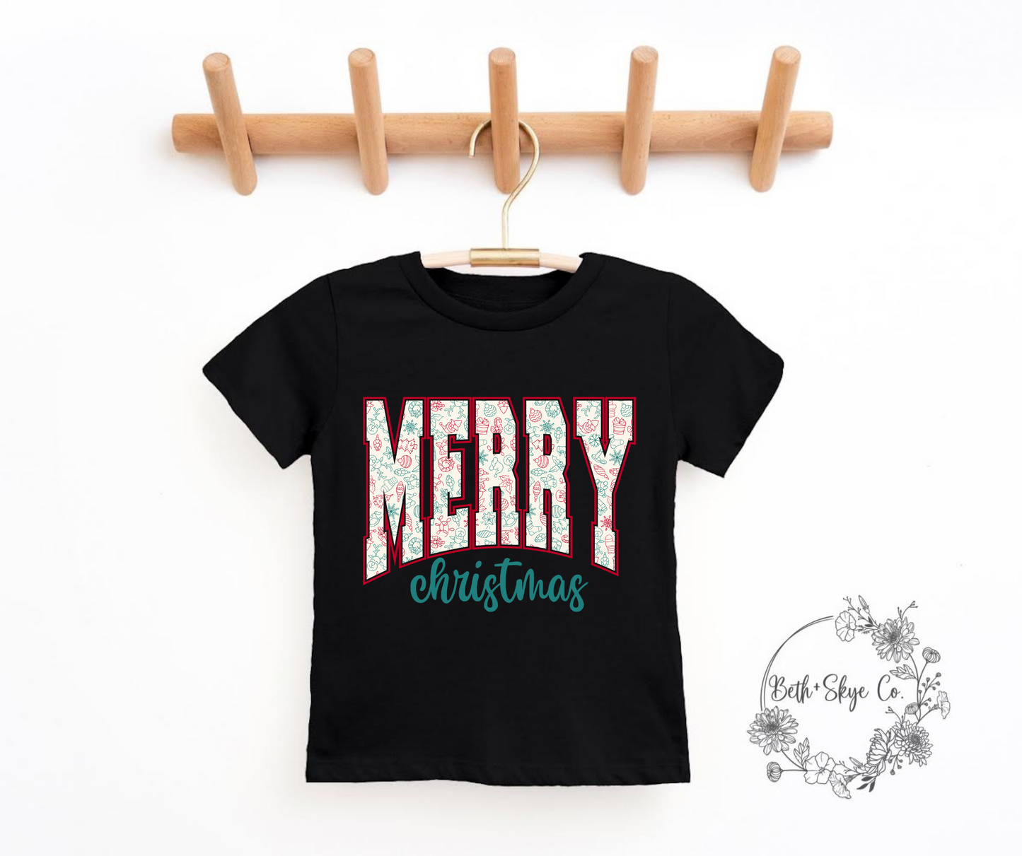 TODDLER MERRY CHRISTMAS (GREEN FONT) TEE