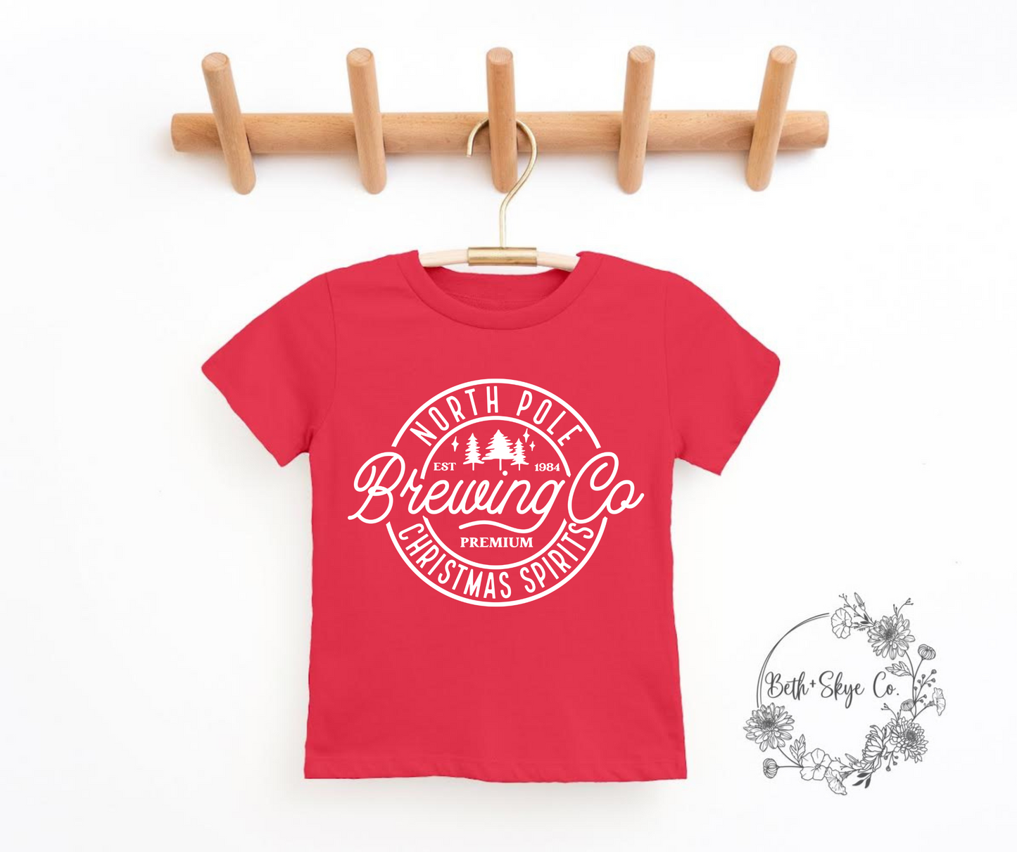 TODDLER NORTH POLE BREWING (WHITE FONT) TEE