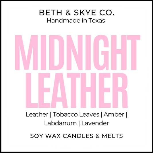 MIDNIGHT LEATHER- CANDLE/ WAX MELT