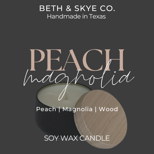 PEACH MAGNOLIA- 4 OUNCE BLACK TIN- RTS