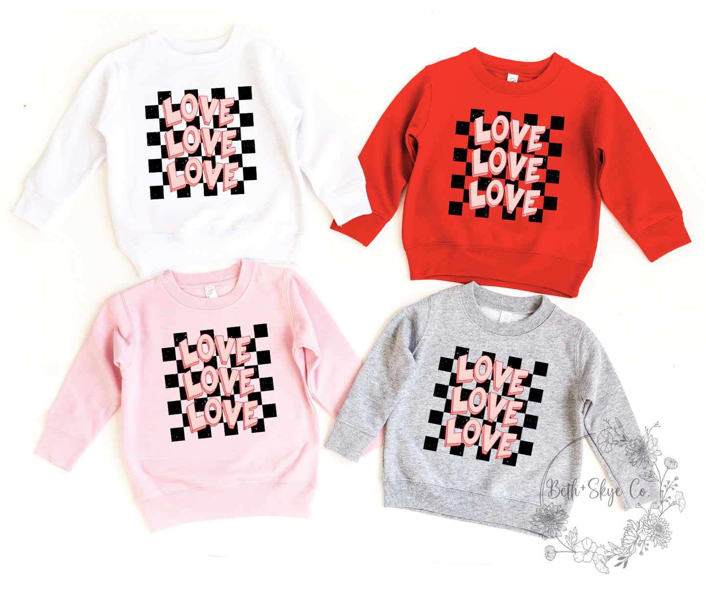 CHECKERED LOVE- TODDLER SWEATSHIRT