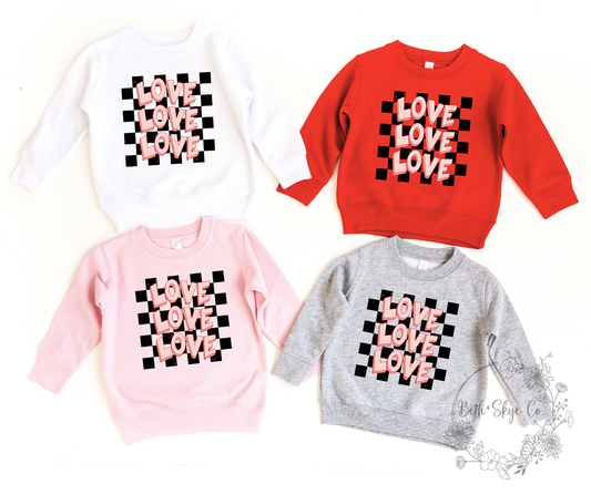 CHECKERED LOVE- TODDLER SWEATSHIRT